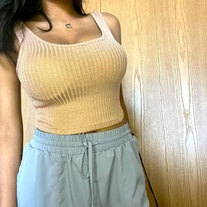 Super soft beige crop top